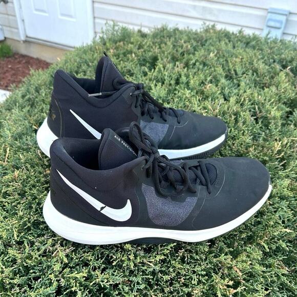 Nike Air Precision II  Men's Basketball Athletic Shoes Size 12 Black And‎ White - Picture 3 of 12